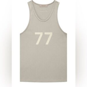 Essentials Gray Tank Top with Cream Print